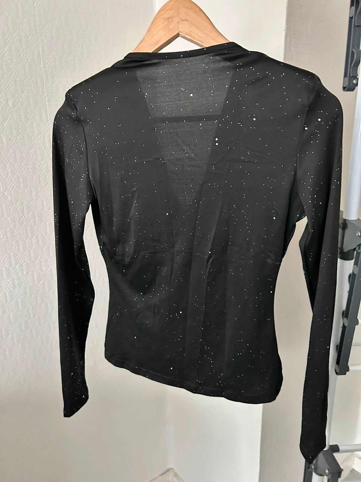 Haut noir à paillettes argentées – Shein – taille S / 36 / 8 3