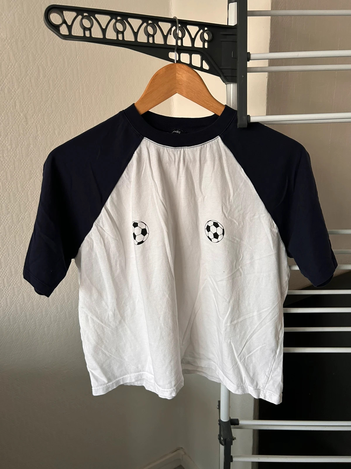 T-shirt blanc et bleu marine Undiz