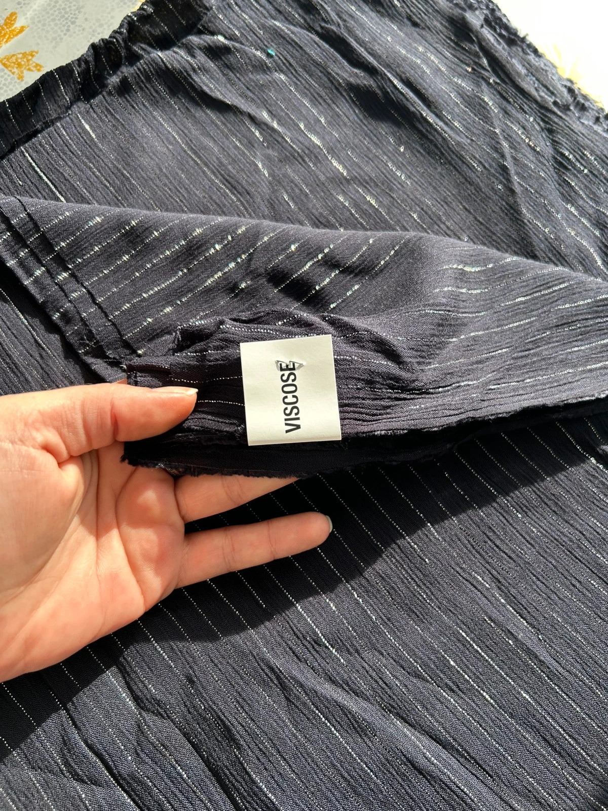 Coupon viscose bleu marine et argenté neuf – Les coupons de saint pierre 2