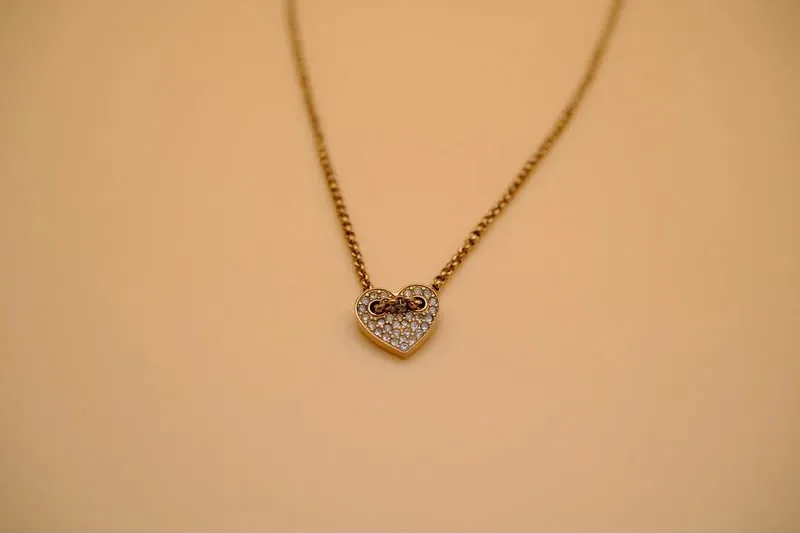 Collana cuore strass argento