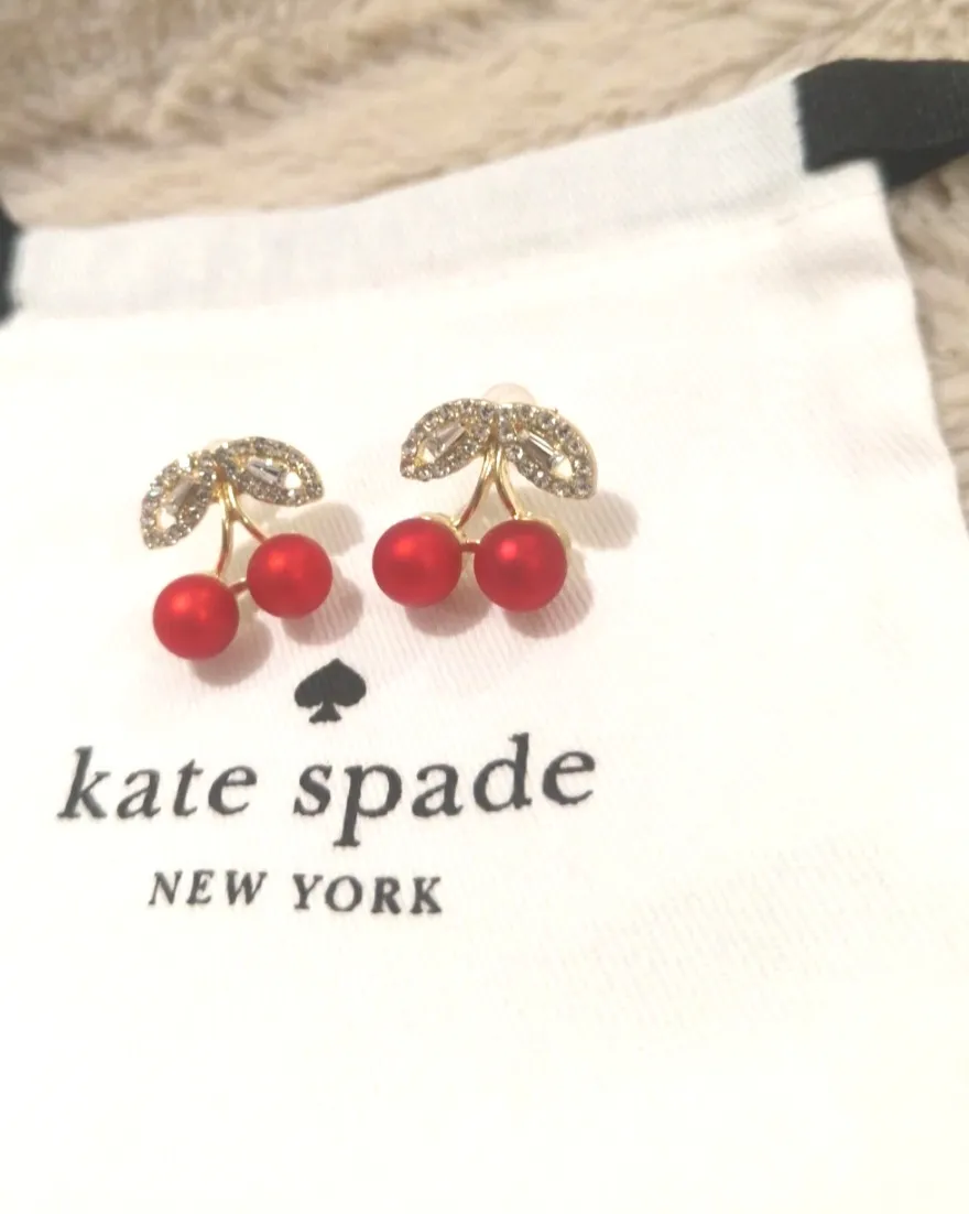 Boucles d'oreilles Kate Spade cerises rouges