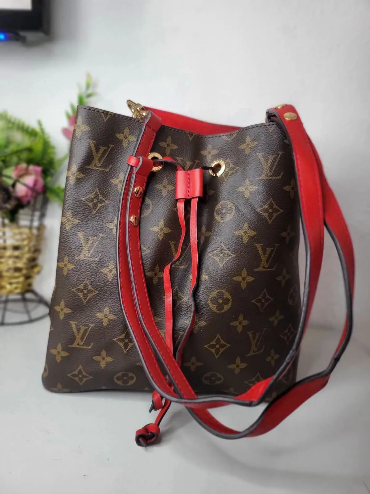 Sac Louis Vuitton monogram toile rouge