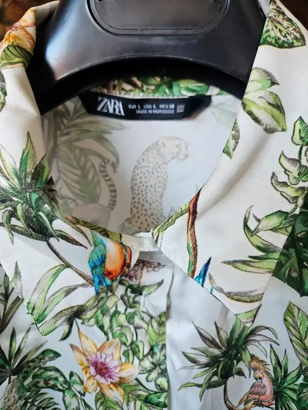 Camicia floreale con stampa botanica 3