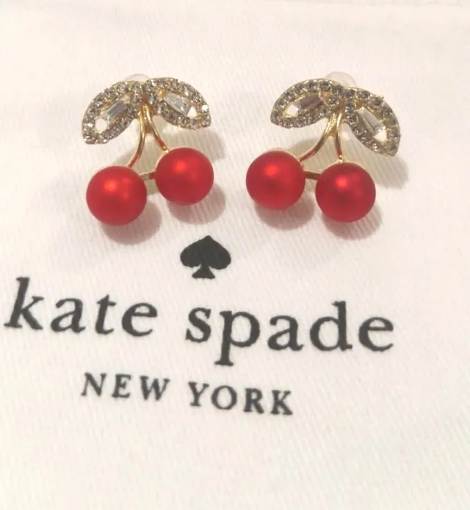 Boucles d'oreilles Kate Spade cerises rouges 2