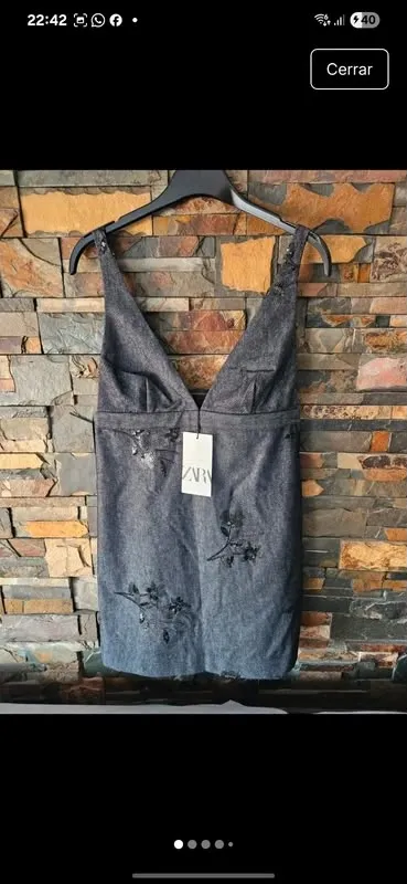 Vestito denim blu scuro con strappi
