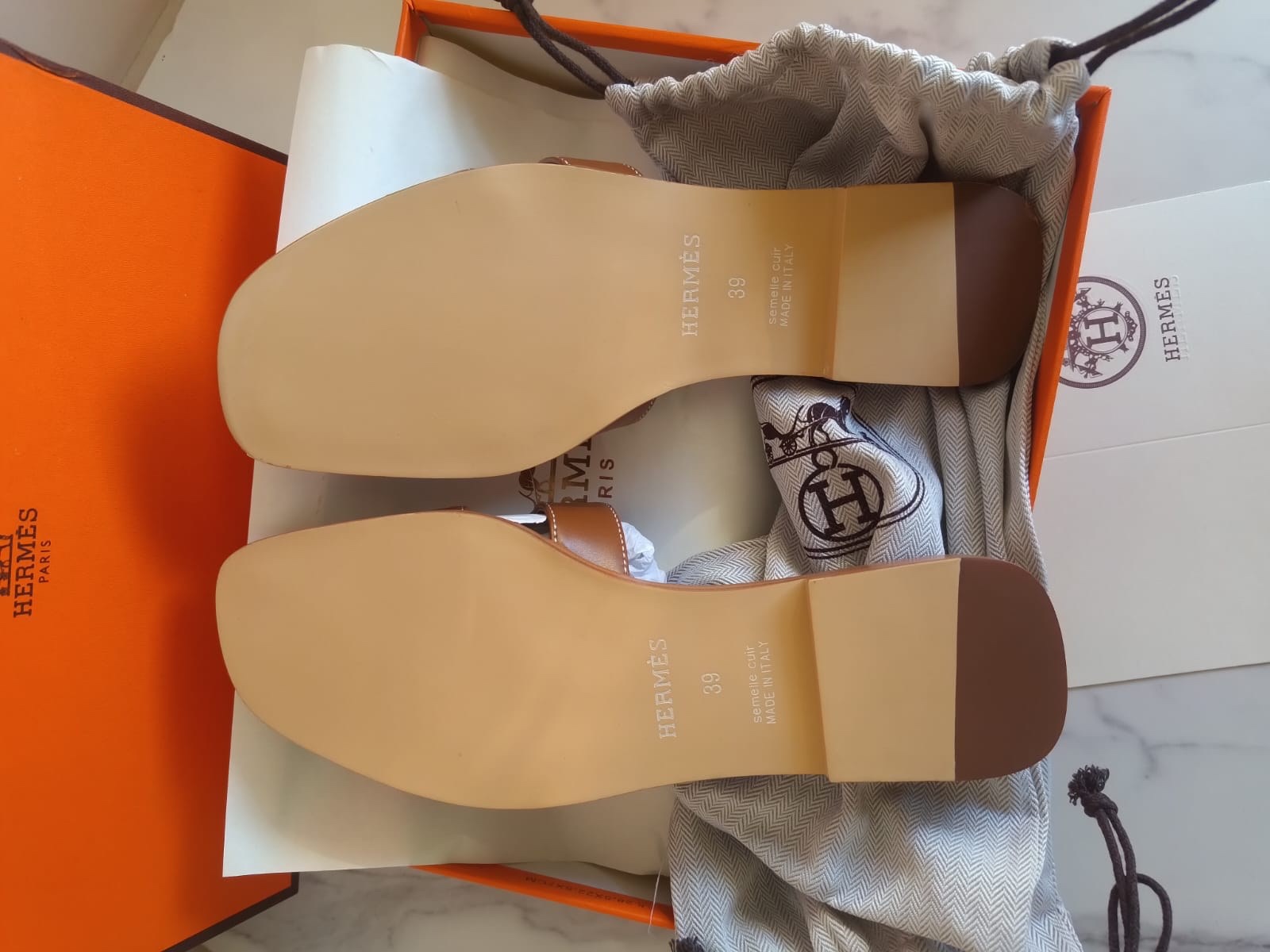 Chaussures Hermès cuir blanc