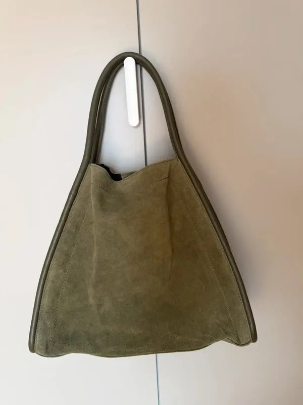 Borsa in camoscio verde oliva
