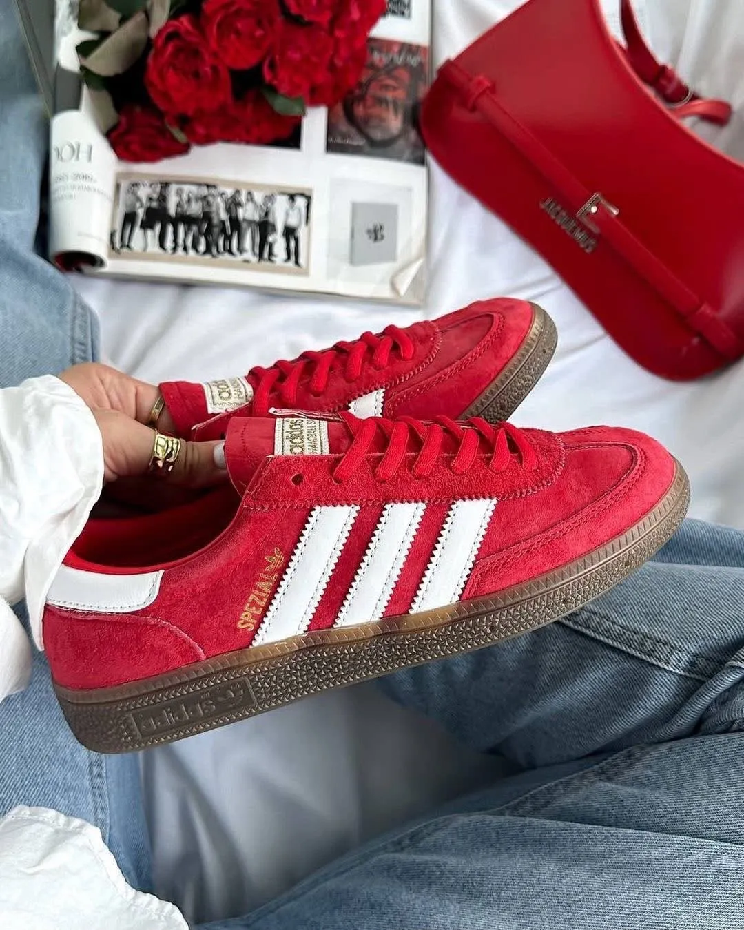 Adidas Gazelle rouge et blanc 2
