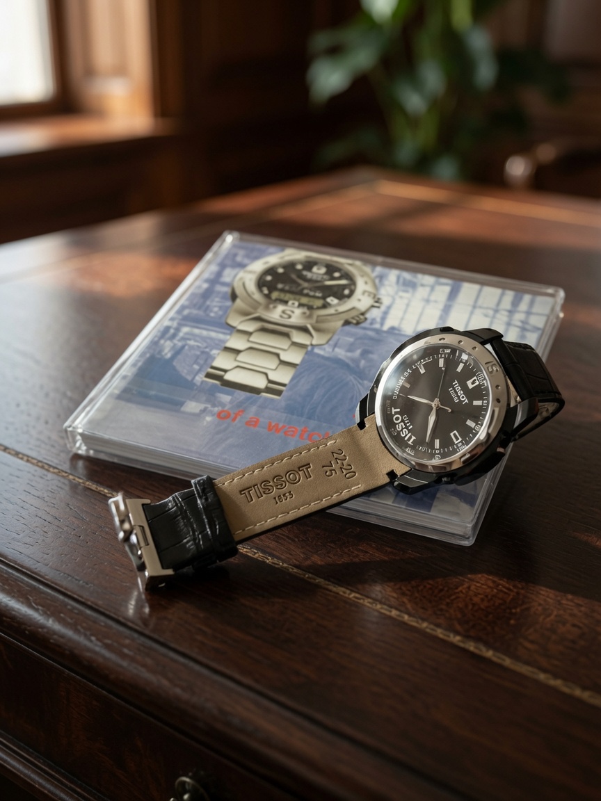 Montre Tissot bracelet cuir noir