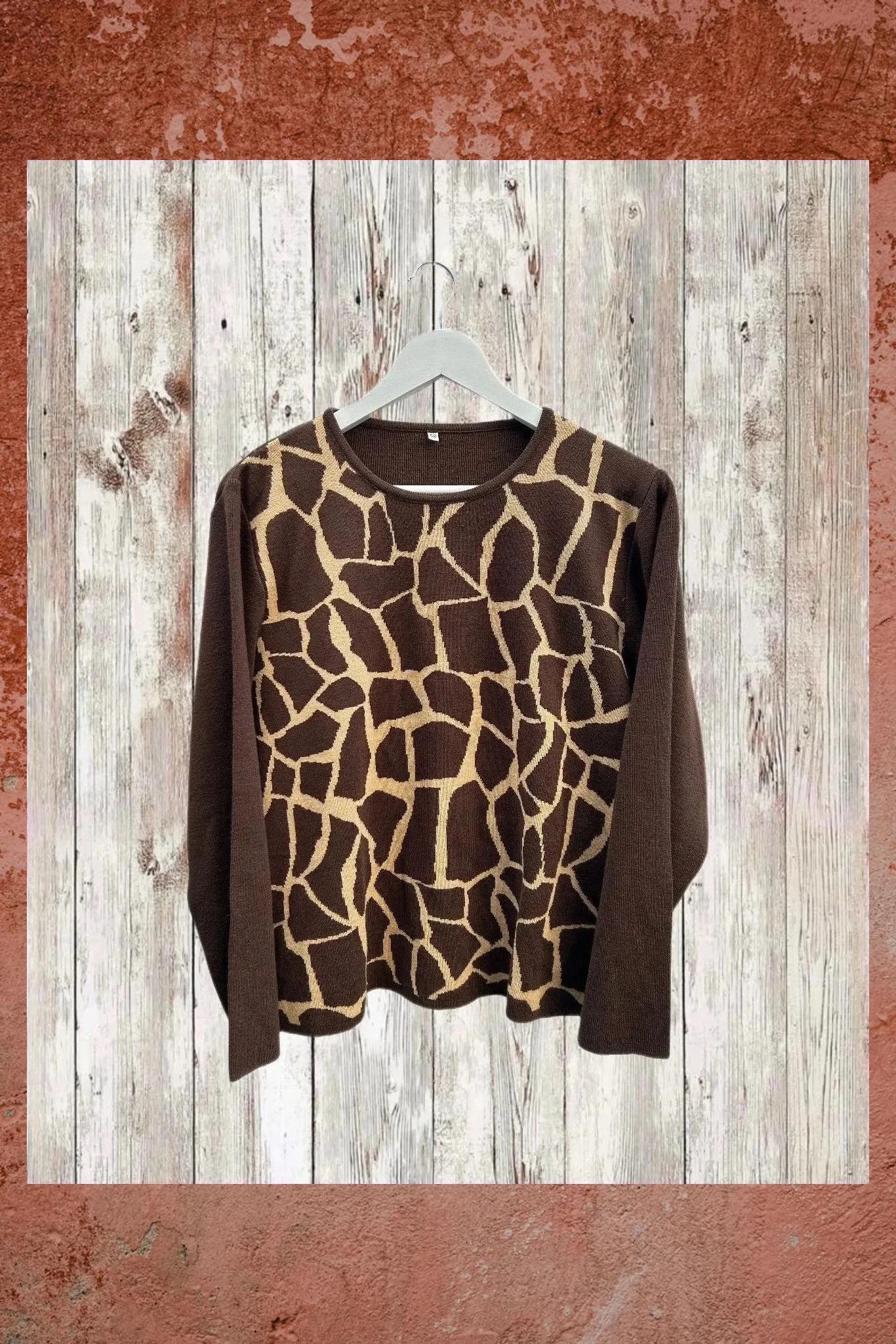 Jersey de lana animal print dos tonos de marrón talla 56 – taille Autre 3