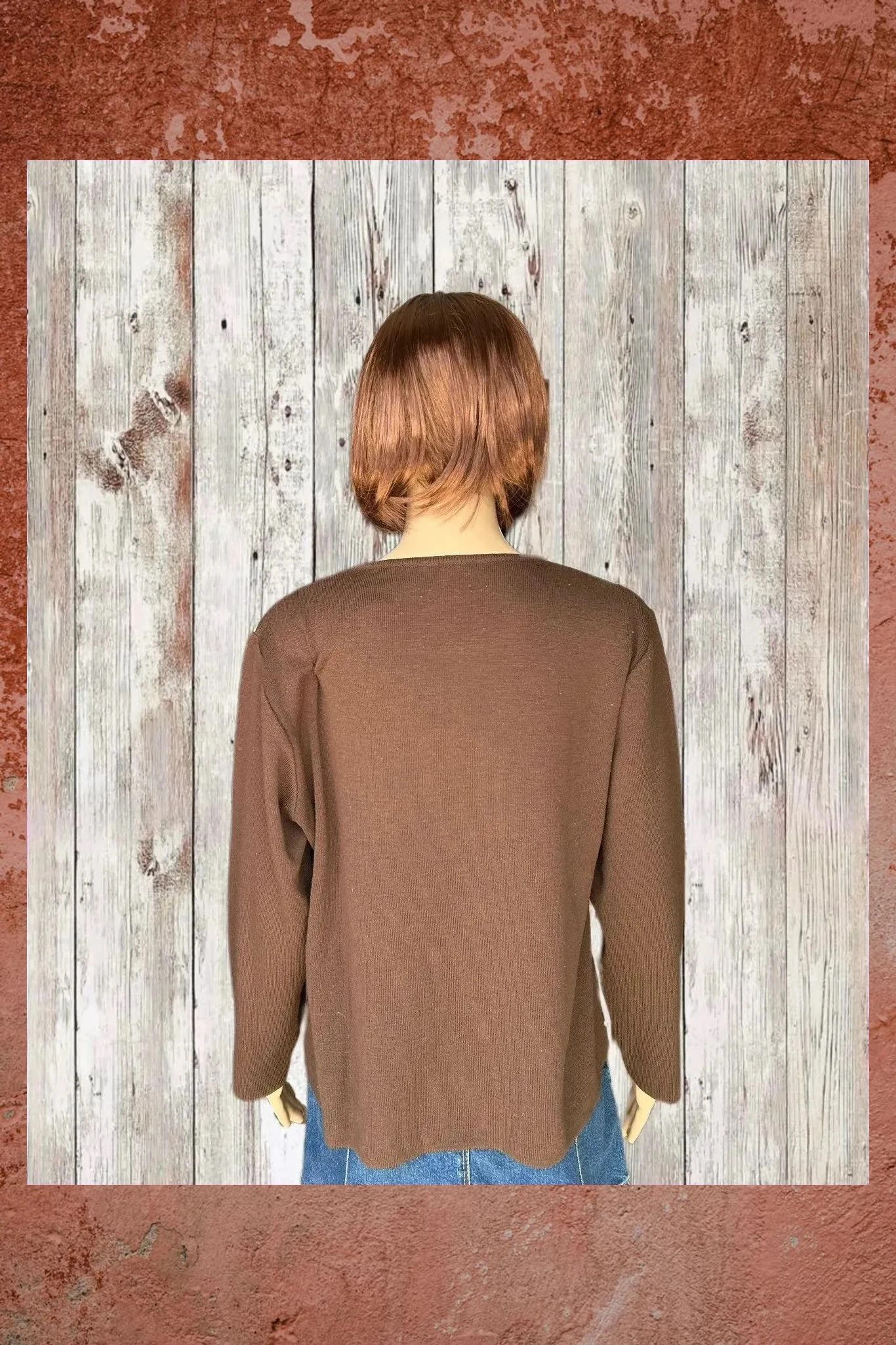 Jersey de lana animal print dos tonos de marrón talla 56 – taille Autre 2
