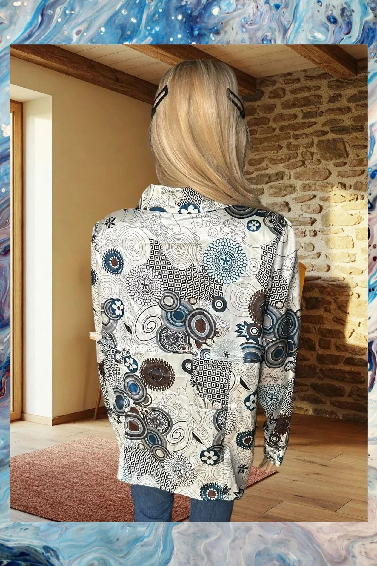Blusa Estampada de floresTalla 52 – taille 6XL / 52 / 24 3