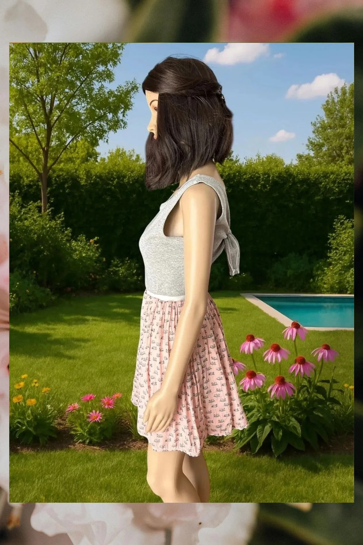 Vestido corto con cisnes talla S – taille S / 36 / 8 2