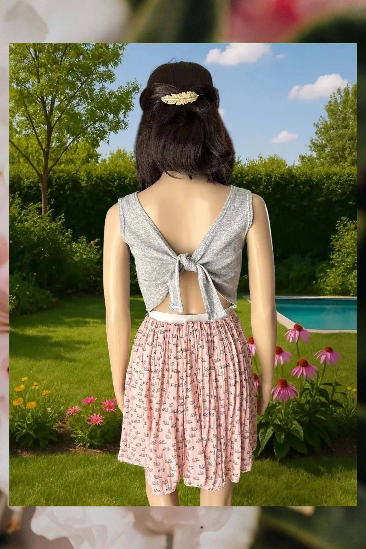 Vestido corto con cisnes talla S – taille S / 36 / 8 3