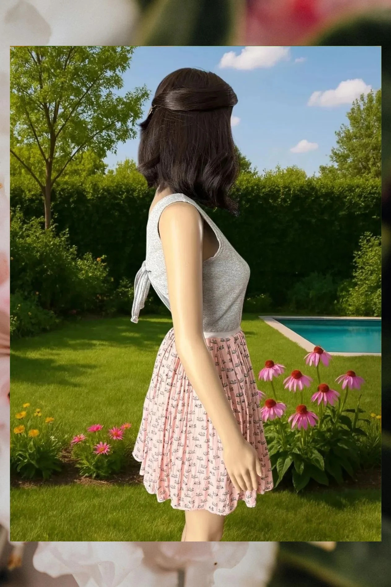 Vestido corto con cisnes talla S – taille S / 36 / 8 4