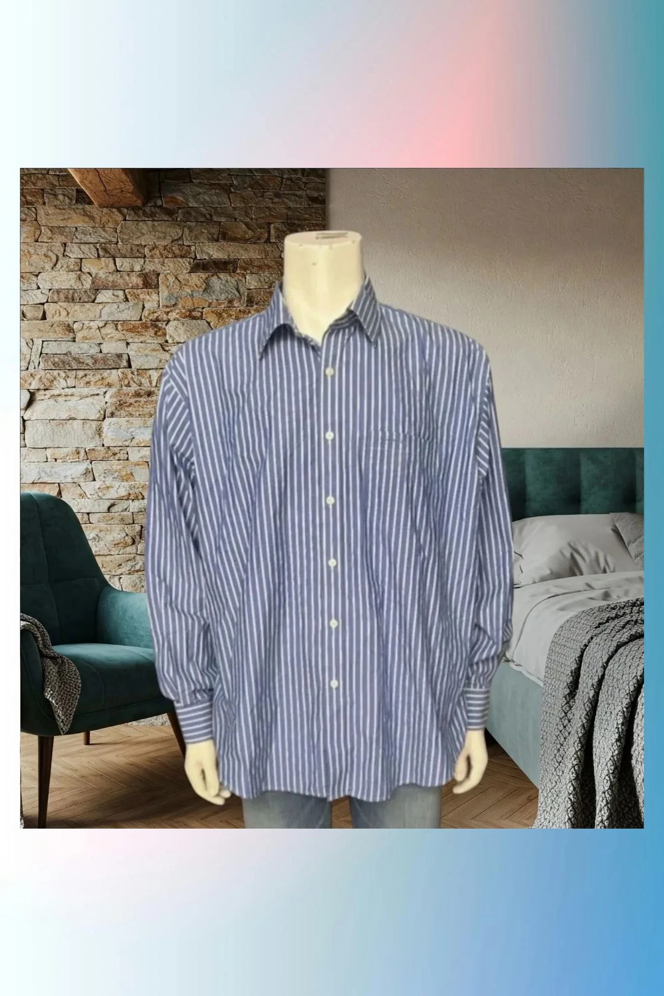 Camisa Pierre Cardin Clásica a Rayas, Talla 3XL