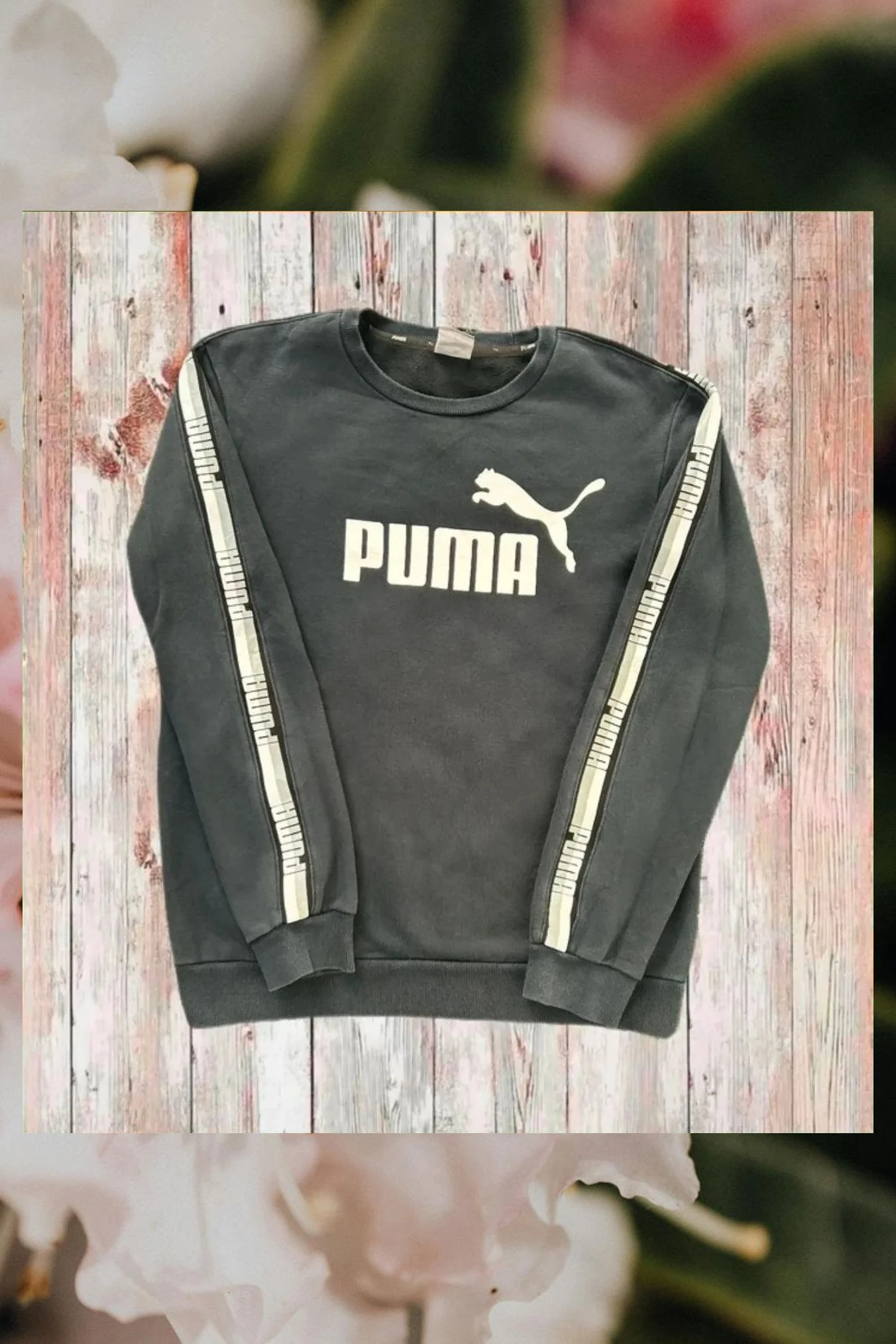 Sudadera Puma negra y blanca vintage talla M – Puma – taille M 5