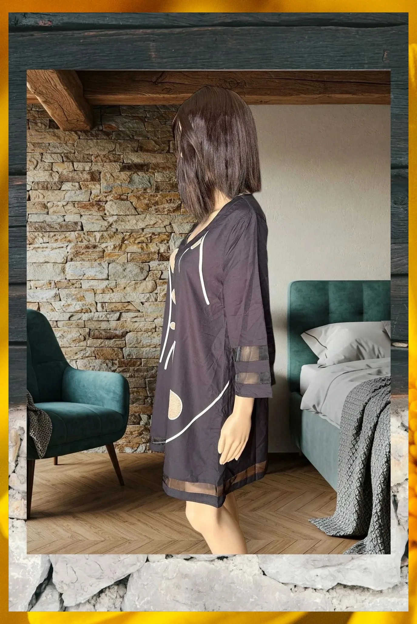 Vestido negro estampado Nora Cora Talla S – Noracora – taille S / 36 / 8 2
