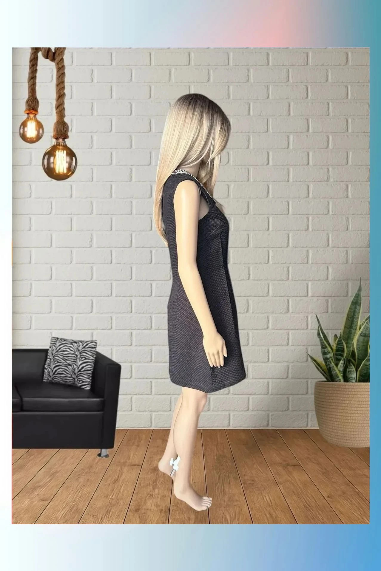 Vestido Niza negro con cuello joya - Talla 38 – Niza – taille M / 38 / 10 5