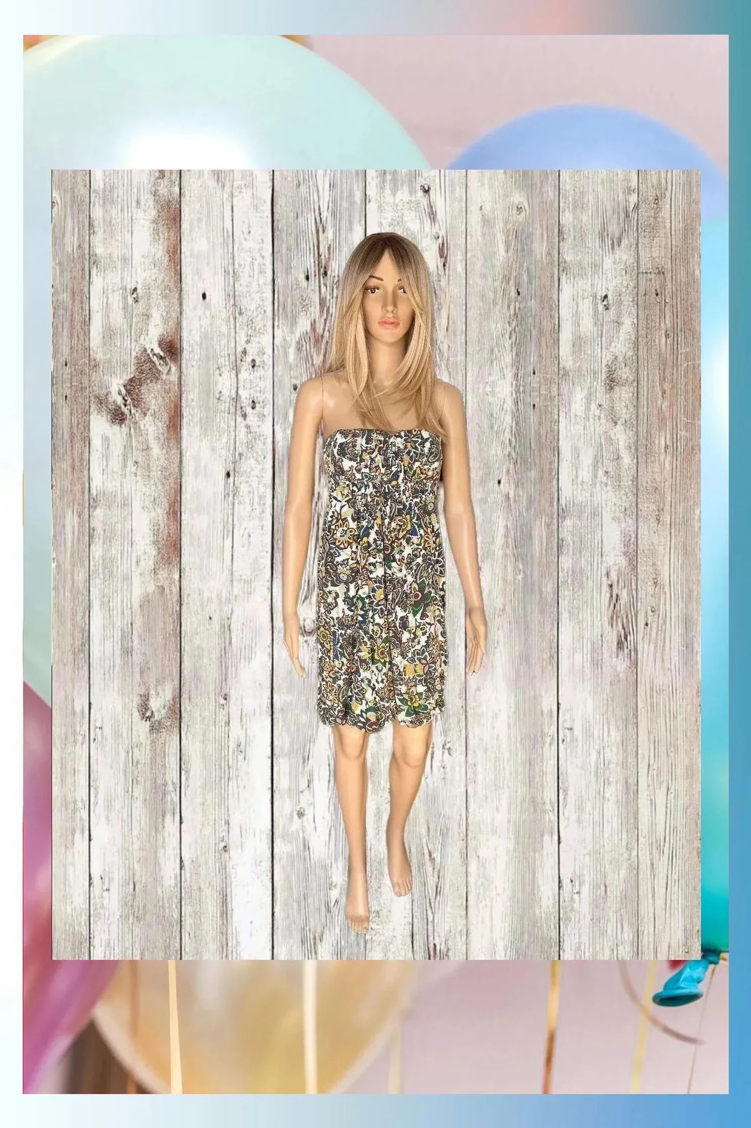 Vestido bombacho palabra de honor floral de Bershka talla L – Bershka – taille L / 40 / 12 2