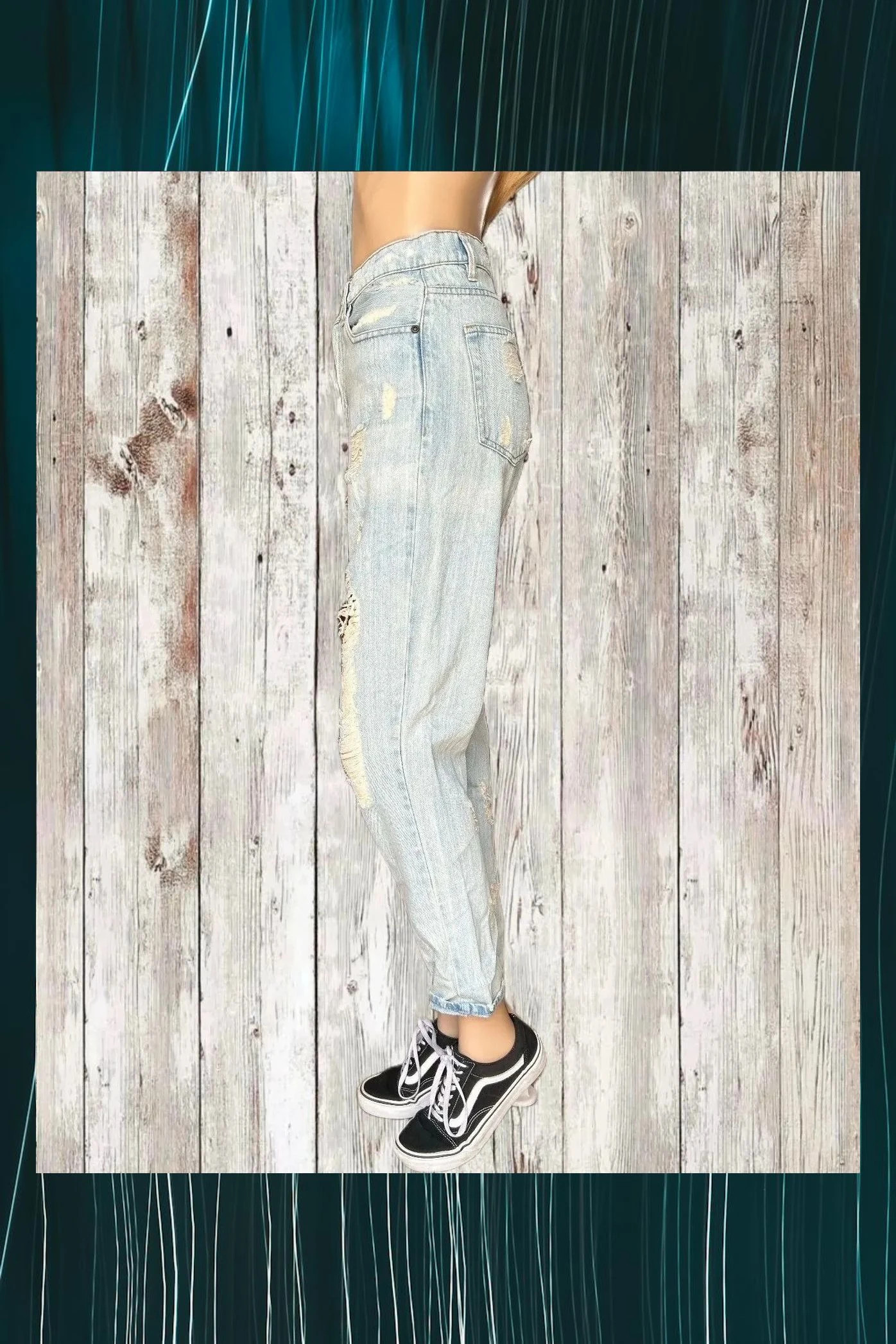 Vaqueros Denim Tiro Alto Shana Talla 36 - Desgastados – Shanna – taille S / 36 / 8 2