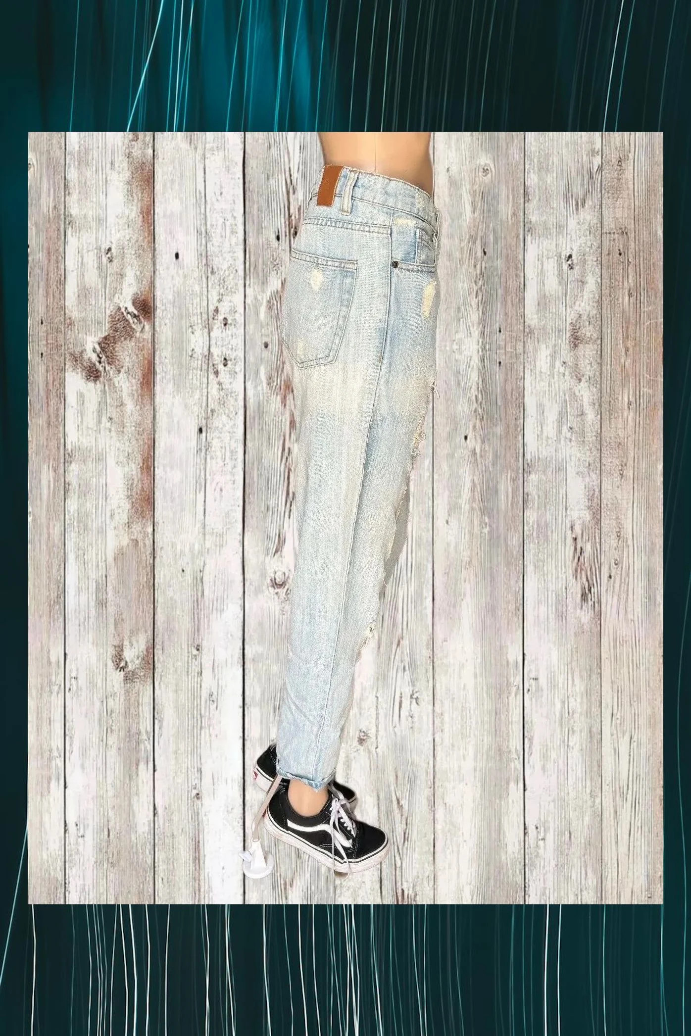 Vaqueros Denim Tiro Alto Shana Talla 36 - Desgastados – Shanna – taille S / 36 / 8 4