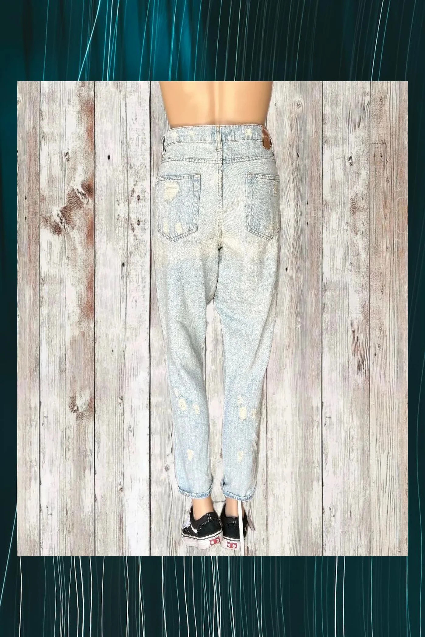 Vaqueros Denim Tiro Alto Shana Talla 36 - Desgastados – Shanna – taille S / 36 / 8 3