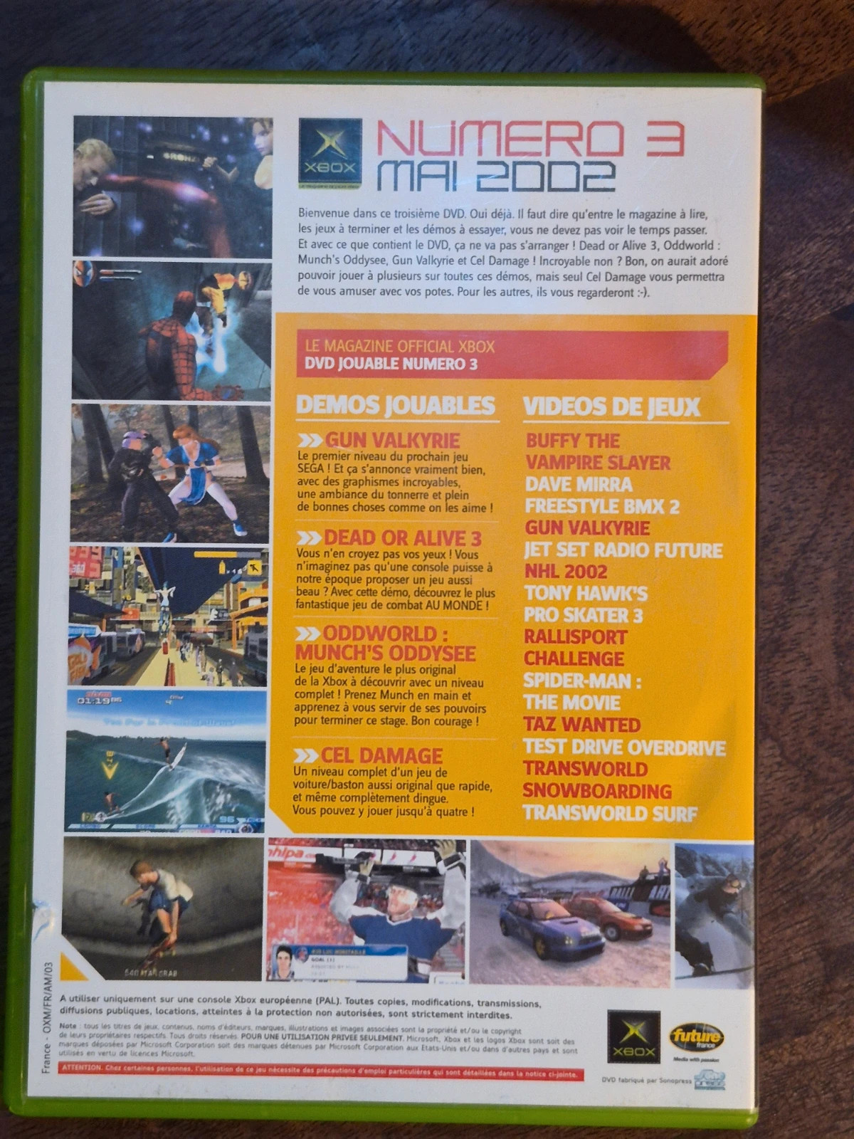 DVD Démo Officiel Xbox 1ère Génération - N°3 Mai 2002 2