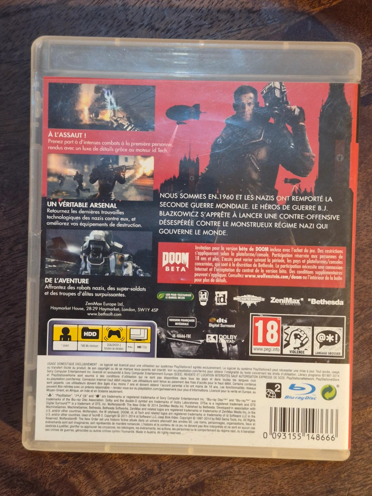 Jeu Wolfenstein : The New Order - PS3 (Sans notice) 2