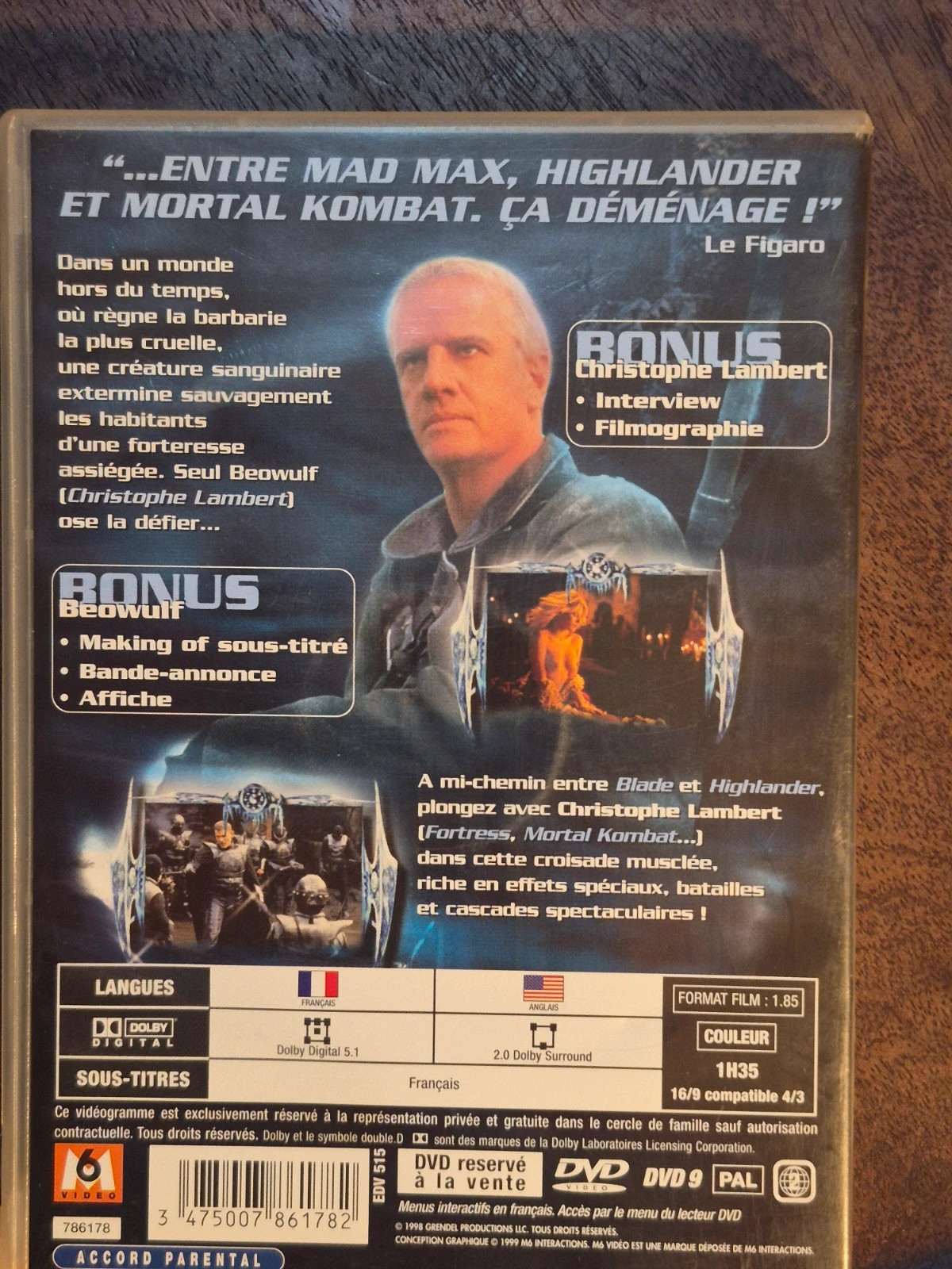 DVD Beowulf - Christophe Lambert 2