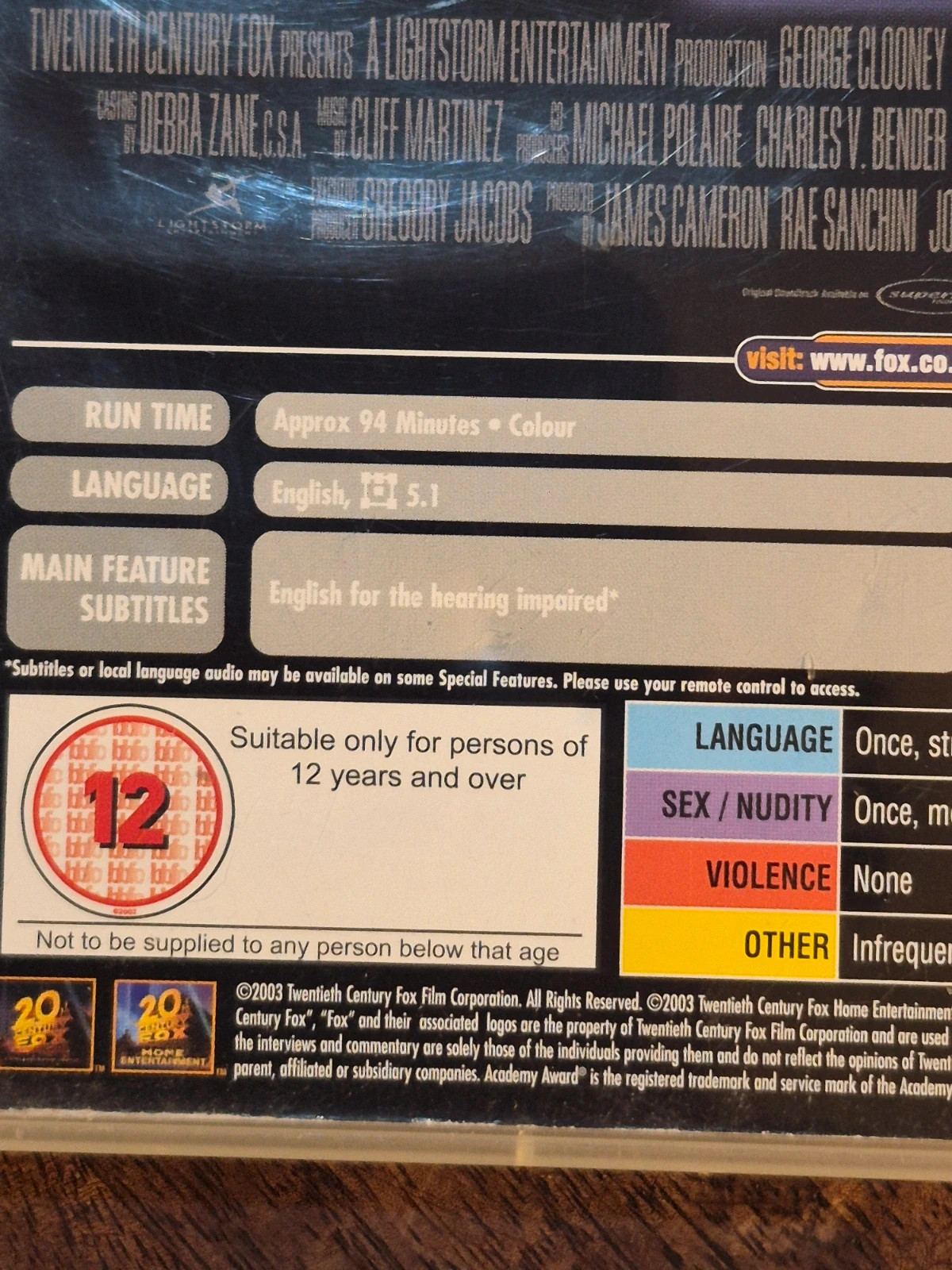 DVD Solaris (2002) - George Clooney / Steven Soderbergh (Édition UK) 3