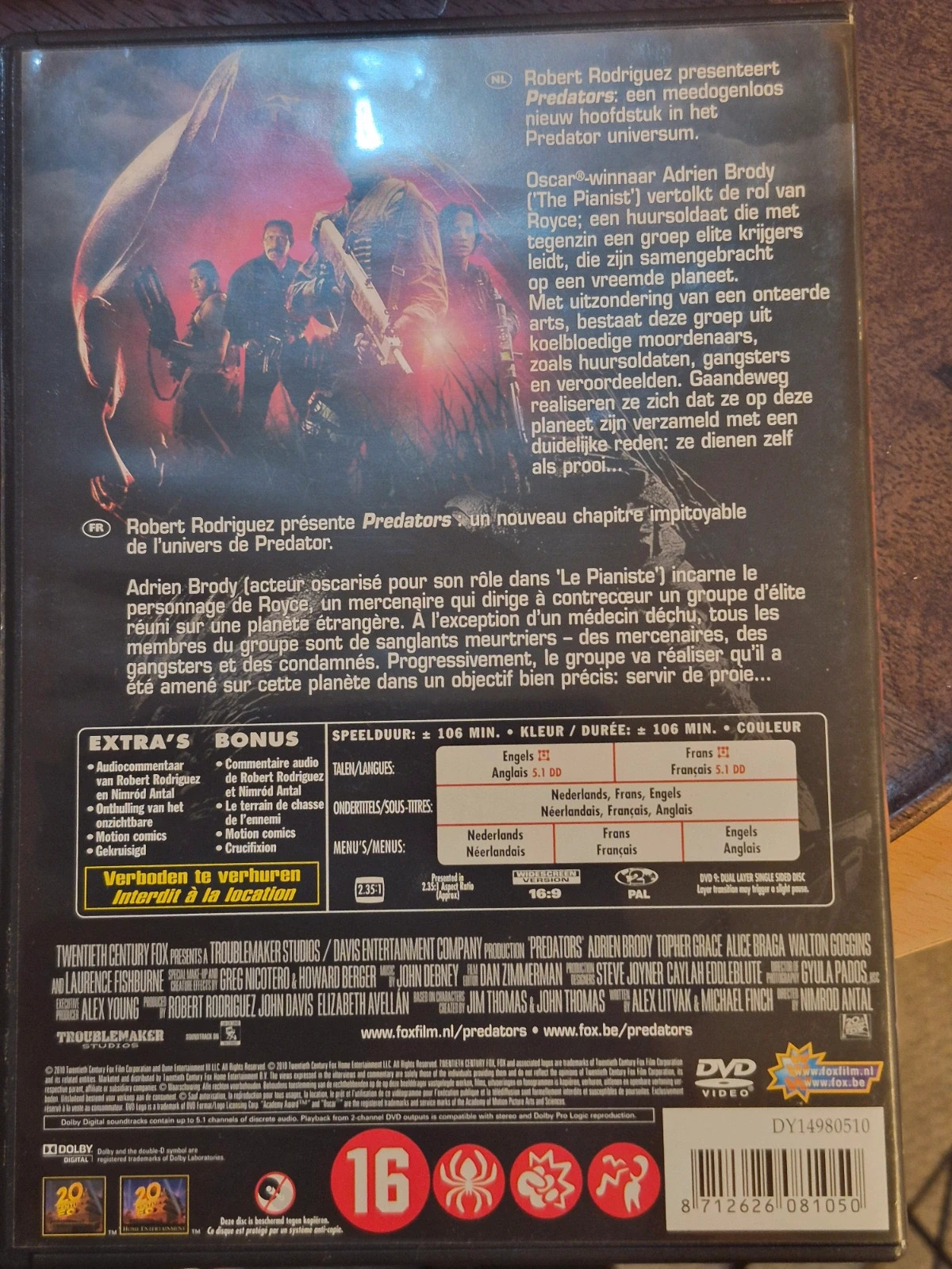 DVD Predators - Adrien Brody / Robert Rodriguez 2