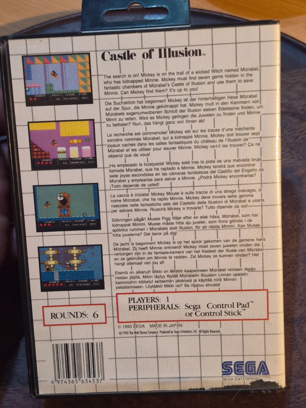 Jeu SEGA Master System - Castle of Illusion starring Mickey Mouse 2