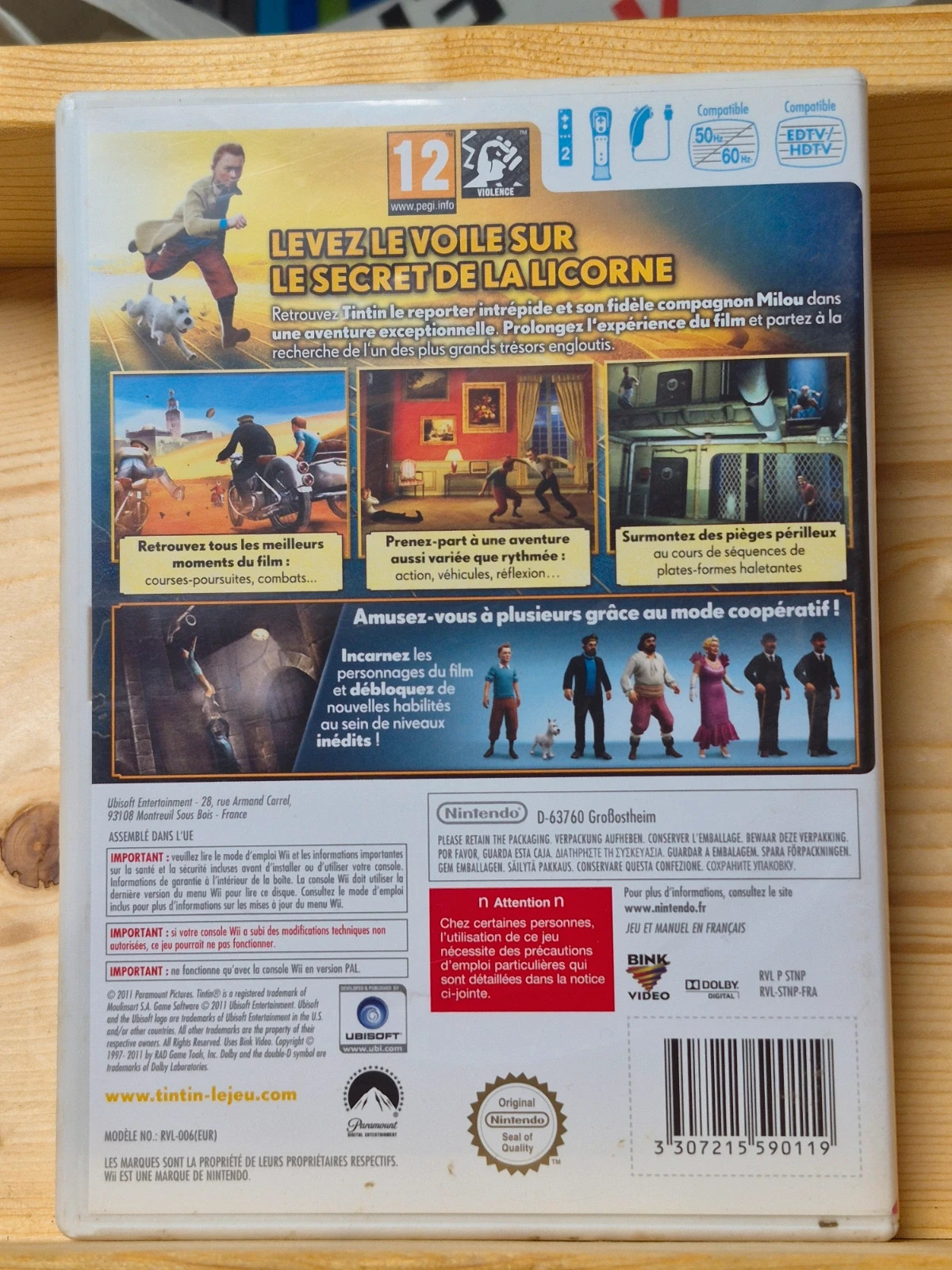 Jeu nintendo wii - les aventures de tintin : le secret de la licorne 2