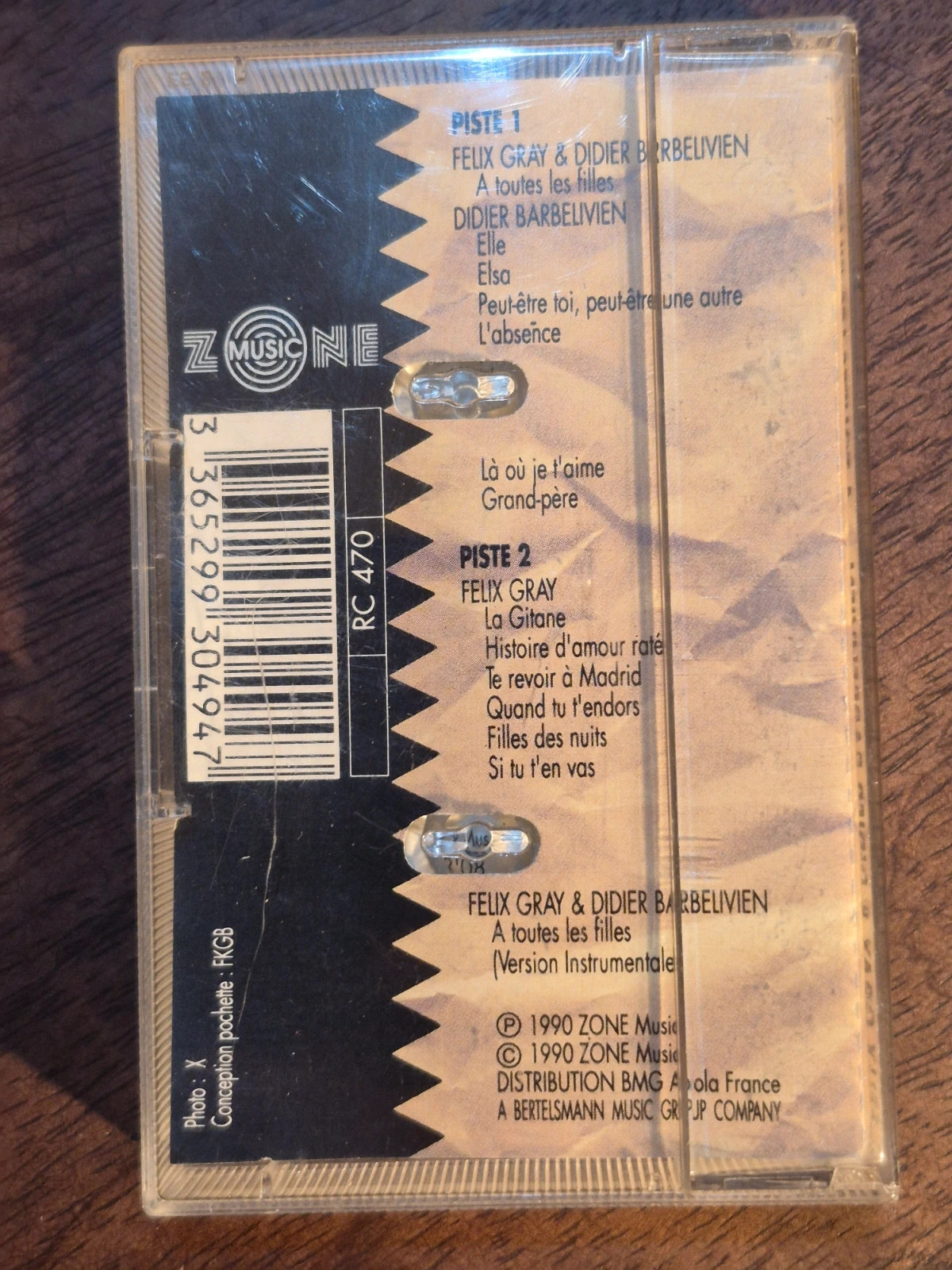 Cassette Audio K7 Félix Gray & Didier Barbelivien - À toutes les filles (1990) 2
