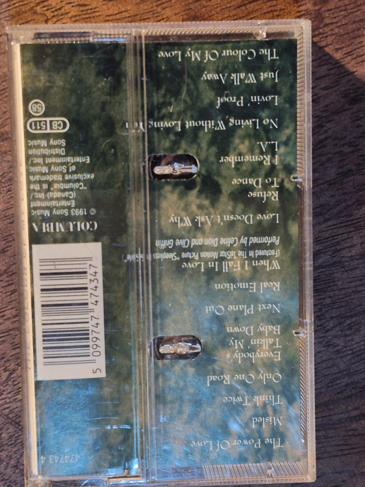 Cassette Audio K7 Céline Dion - The Colour Of My Love (1993) 2
