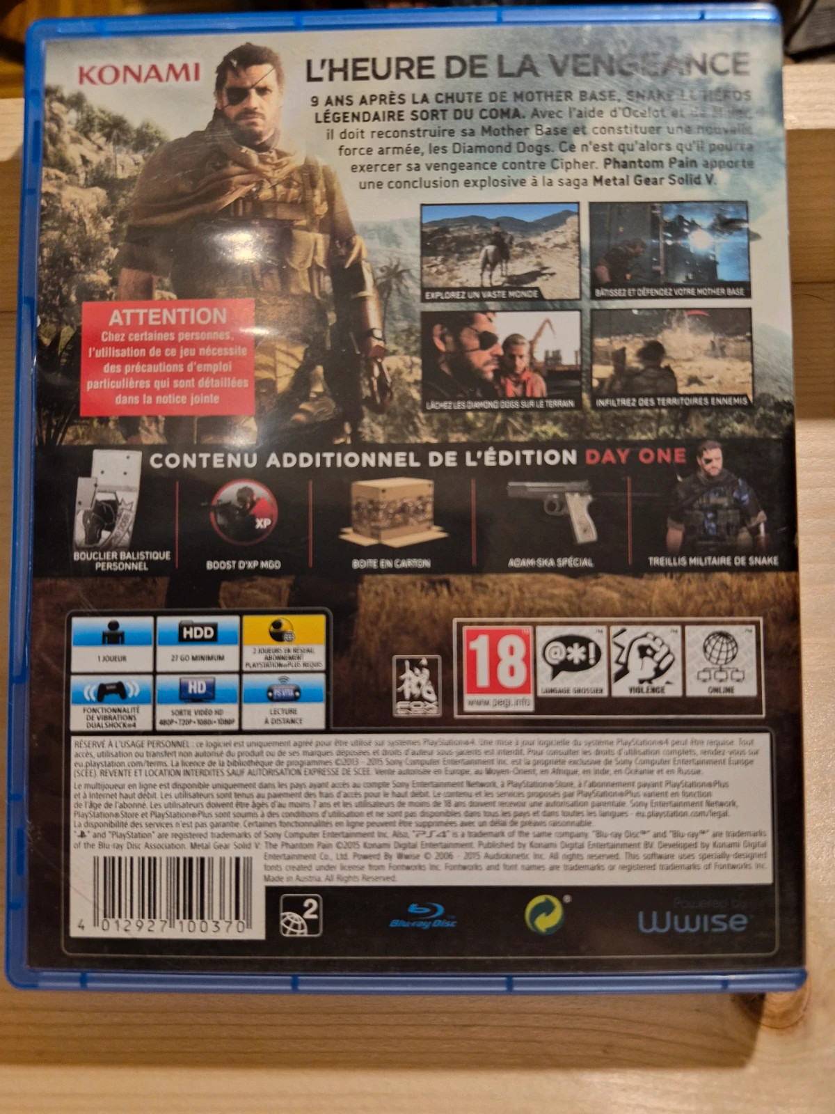 Jeu PS4 - Metal Gear Solid V : The Phantom Pain - Édition Day One 2