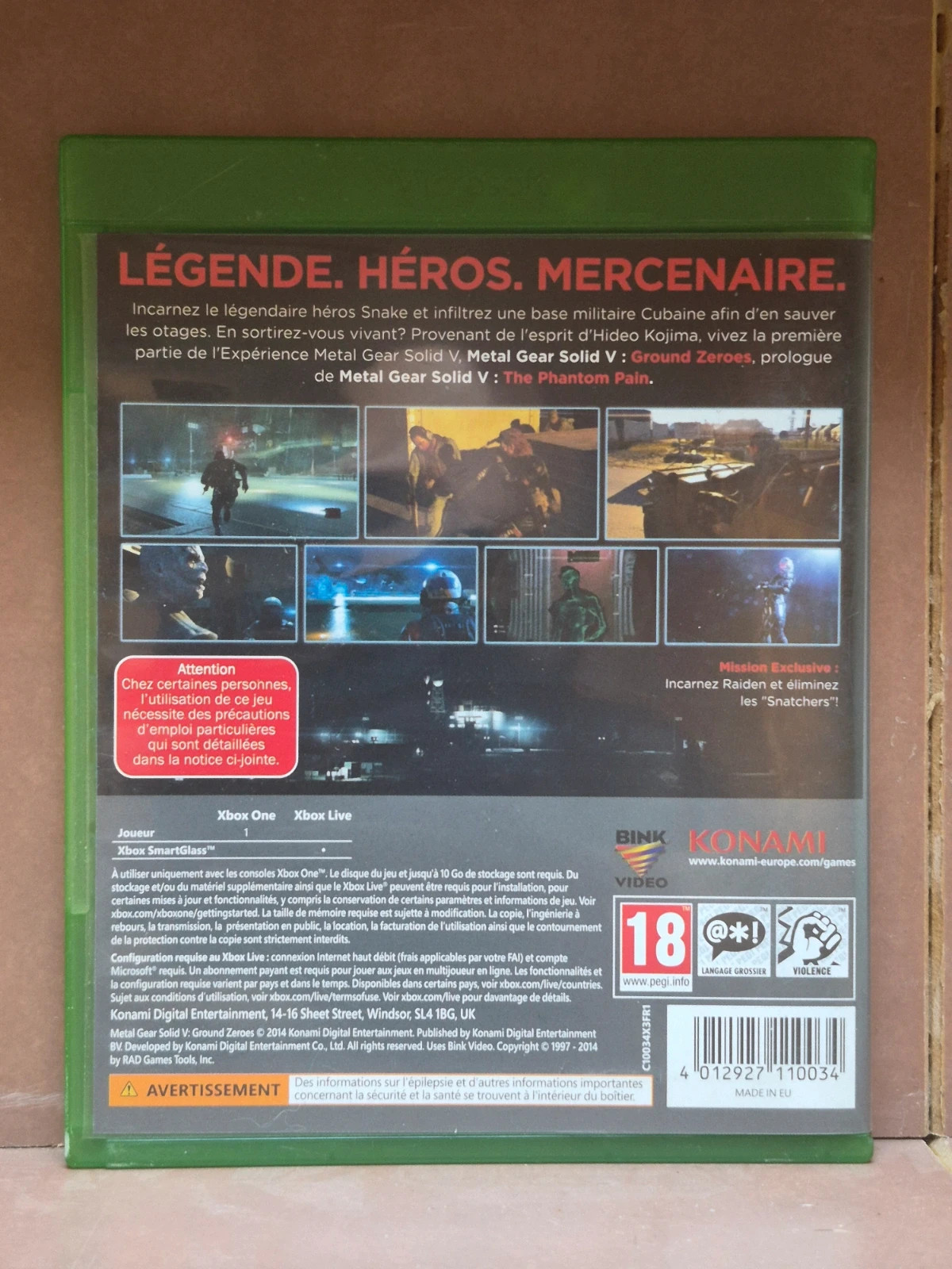 Jeu Xbox One - Metal Gear Solid V : Ground Zeroes 2