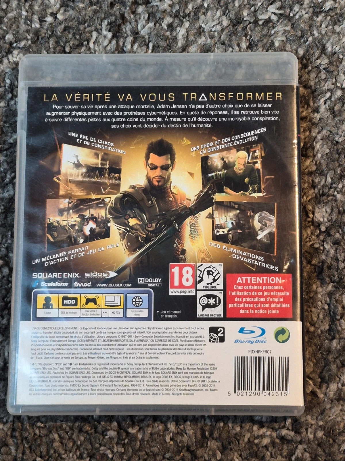 Deus Ex: Human Revolution - Jeu PS3 / PlayStation 3 Complet FR 2