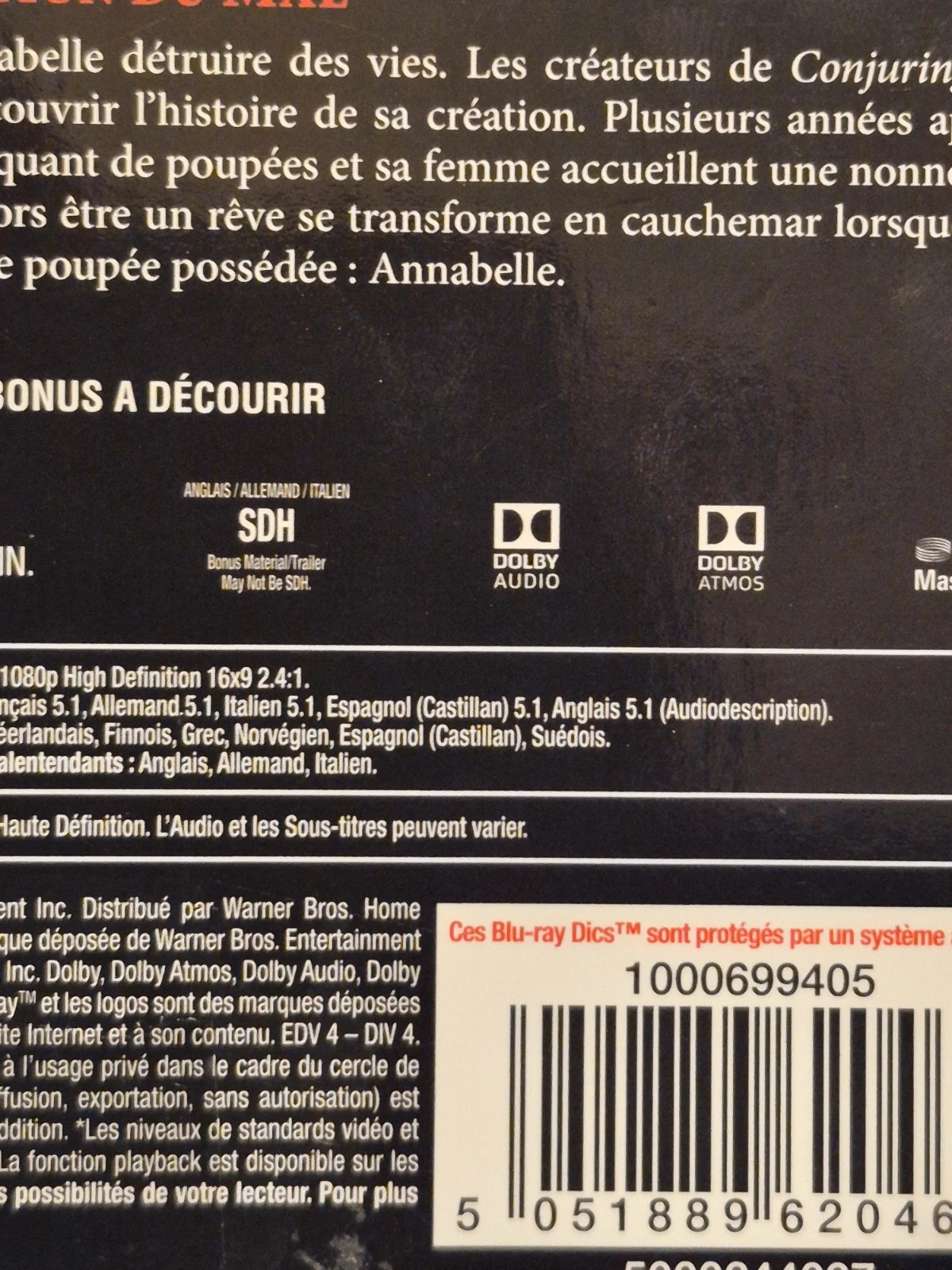 Coffret Blu-ray Annabelle 1 & 2 (2 Boîtiers + Fourreau 4