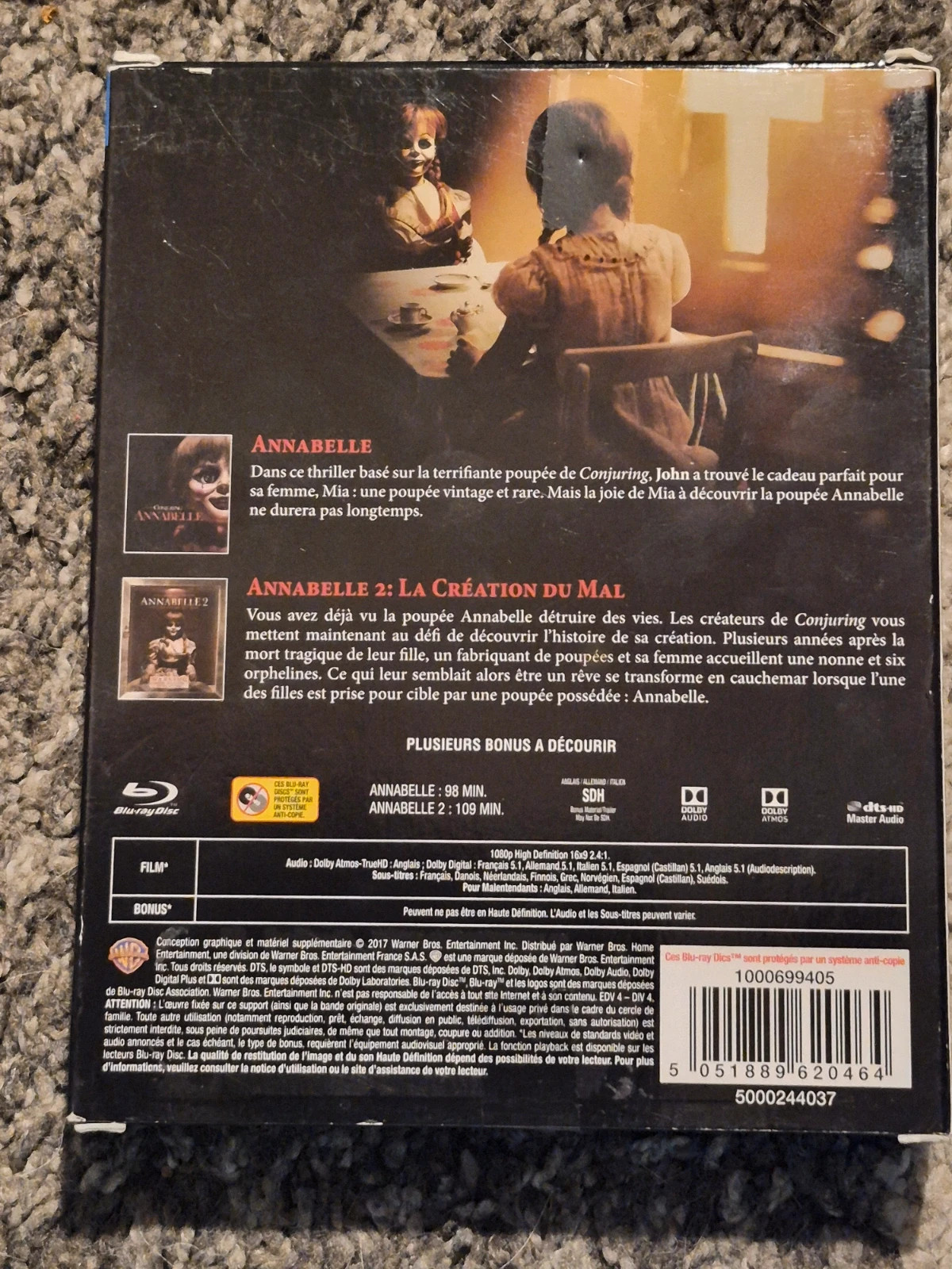 Coffret Blu-ray Annabelle 1 & 2 (2 Boîtiers + Fourreau 2