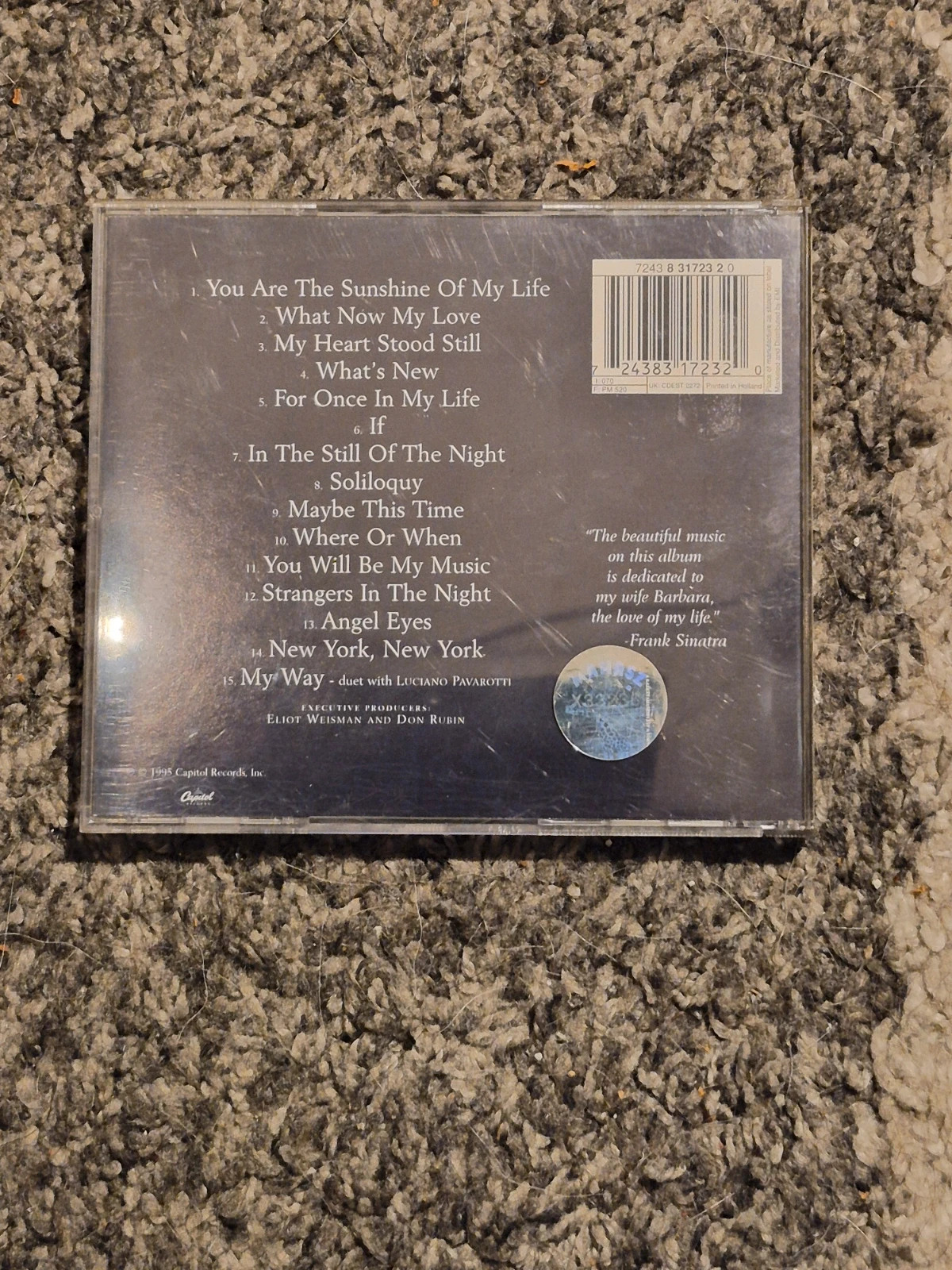 CD Frank Sinatra – Sinatra 80th: Live In Concert (Édition Europe 1995) 2