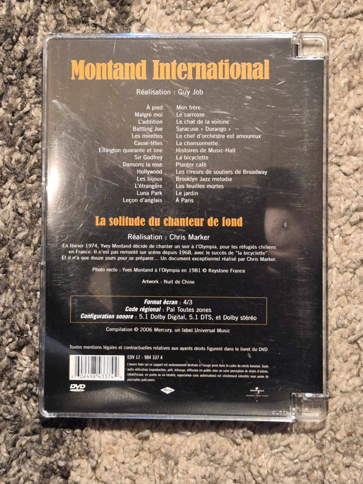 DVD Montand International + La Solitude du Chanteur de Fond 2