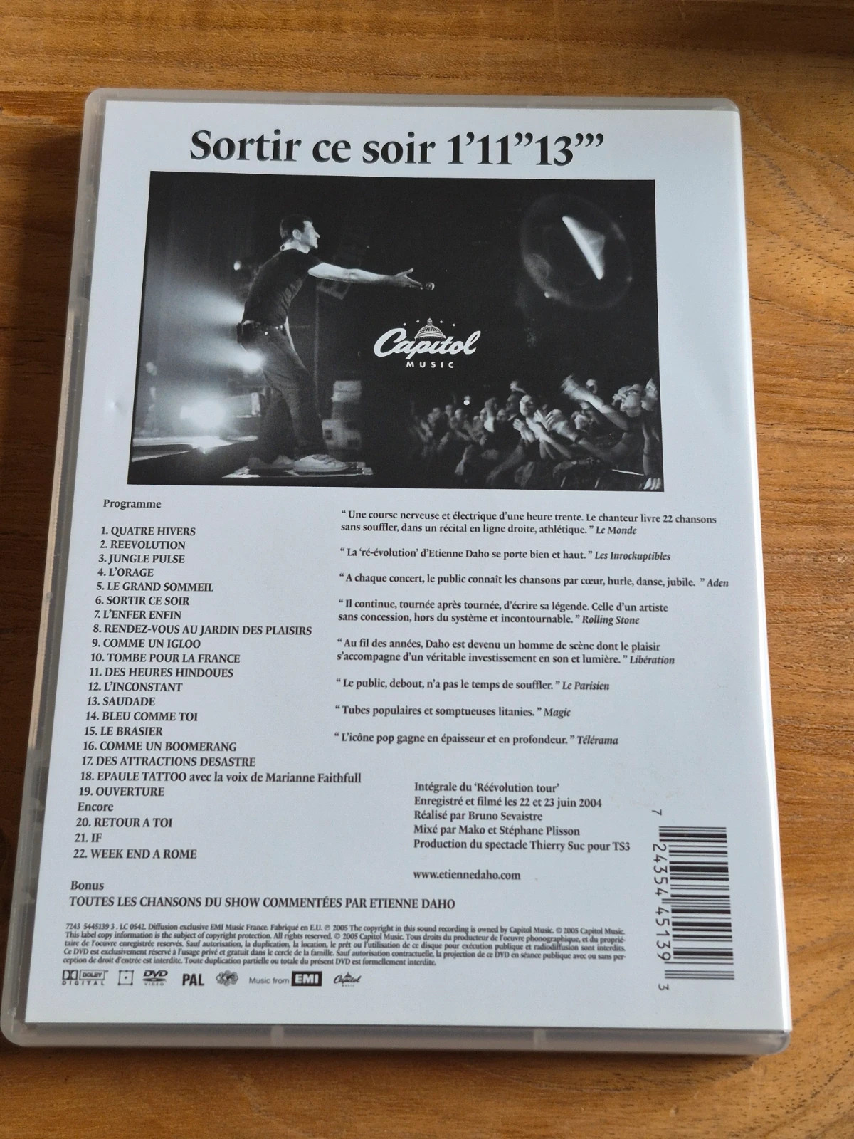 DVD Étienne Daho - Sortir ce soir (Live 2004) 2