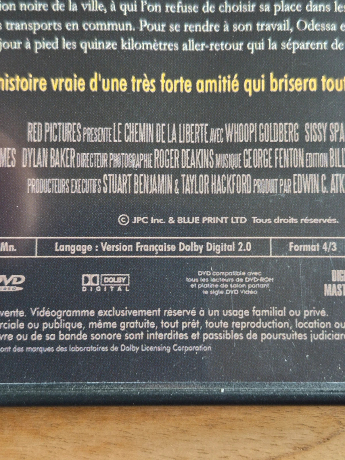 DVD Le Chemin de la Liberté (Whoopi Goldberg / Sissy Spacek) 3
