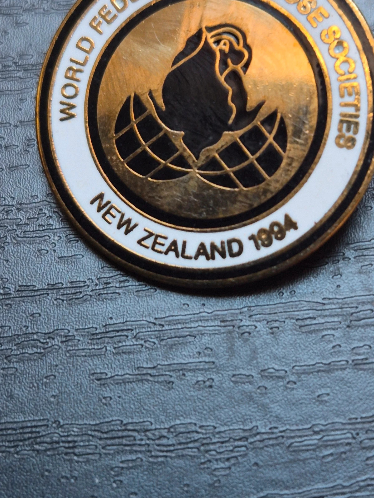 Broche badge World Federation of Rose Societies – New Zealand 1994 – vintage collector – Rose 4