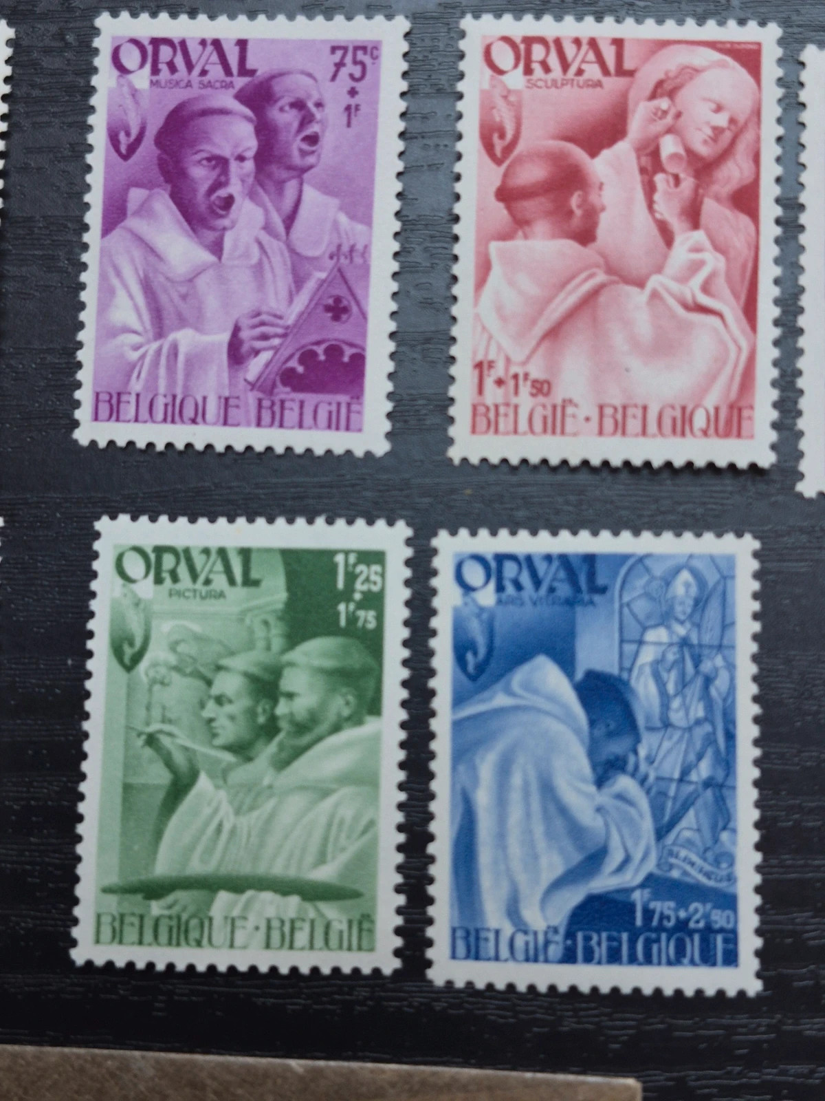 Lot 11 timbres Belgique - 4e série Orval 1941 (Quasi-complet) 3