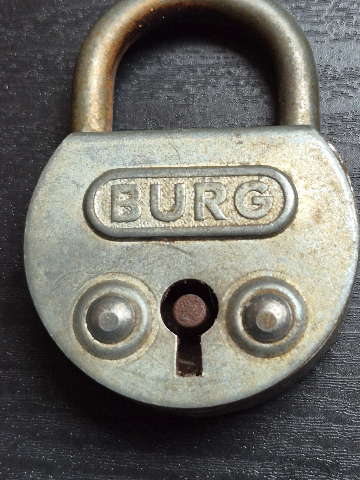 Ancien cadenas Burg Made in Germany No. 200 / 50mm avec clé d'origine – Vintage années 50 – Burg 3