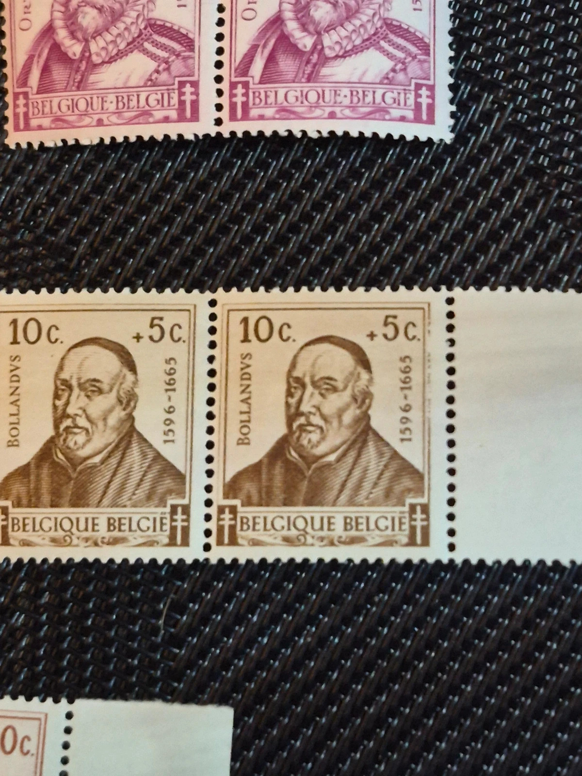 Lot timbres belges anciens Carolus V, Ortelius, Stevin paires neuves Belgique 4