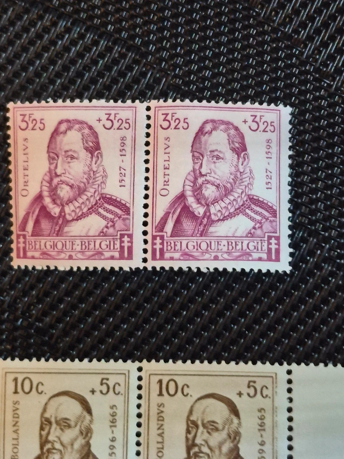 Lot timbres belges anciens Carolus V, Ortelius, Stevin paires neuves Belgique 3